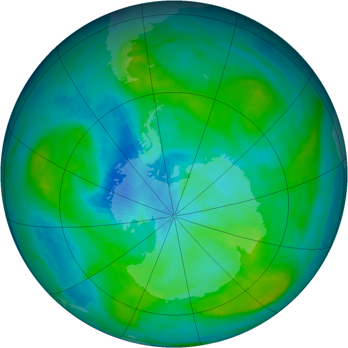 Antarctic ozone map for 27 February 1979